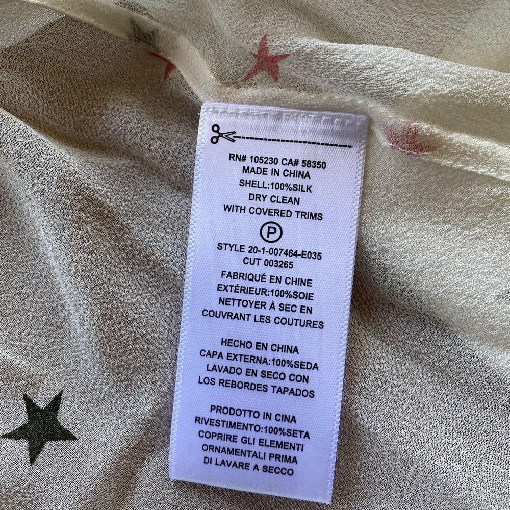 Equipment Star Patterned Sheer Blouse - image 7